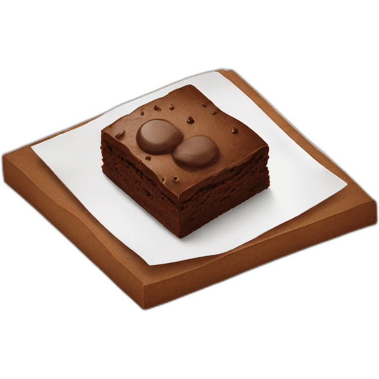 Brownie on a table emoji