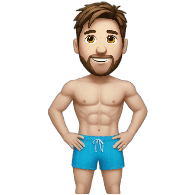 Messi with swimming suit emoji