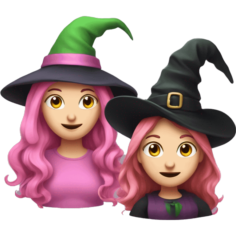 Make a pink witch and then a green faced witch emoji