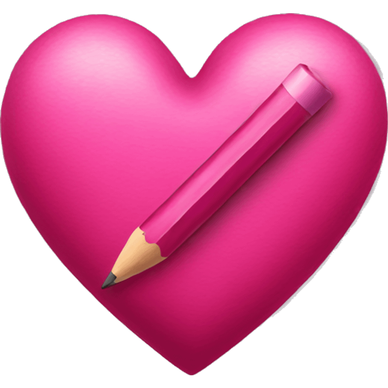 dark pink heart drawn with a pencil emoji