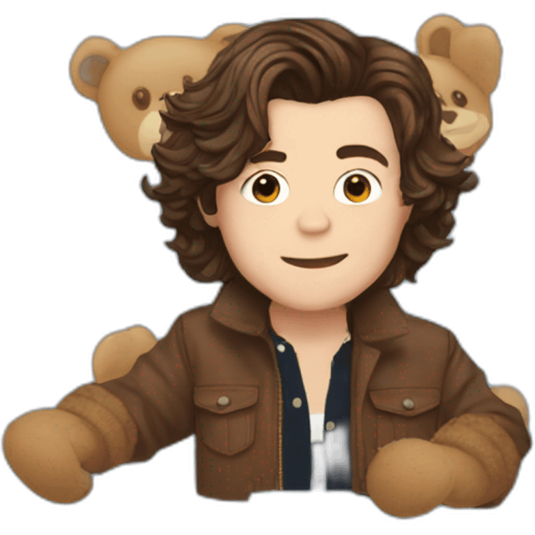 harry styles with a teddy bear emoji