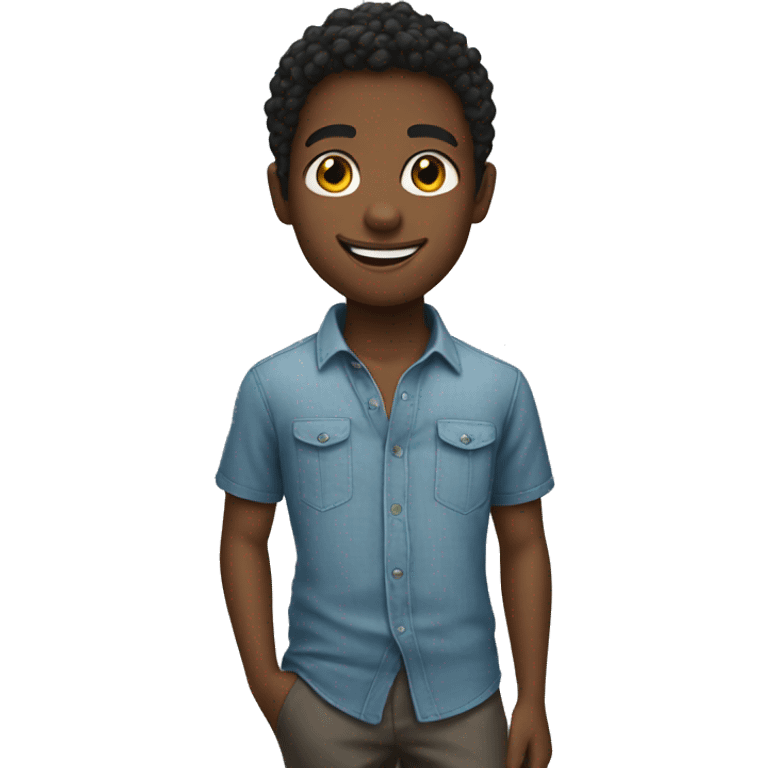 smiling black boy in shirt emoji