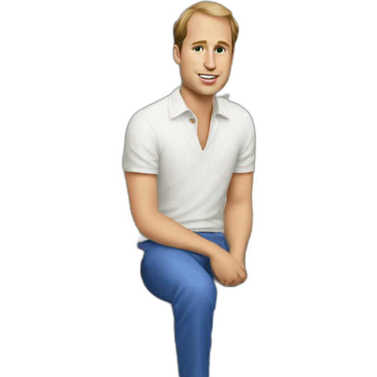 Prince William as beach bum emoji