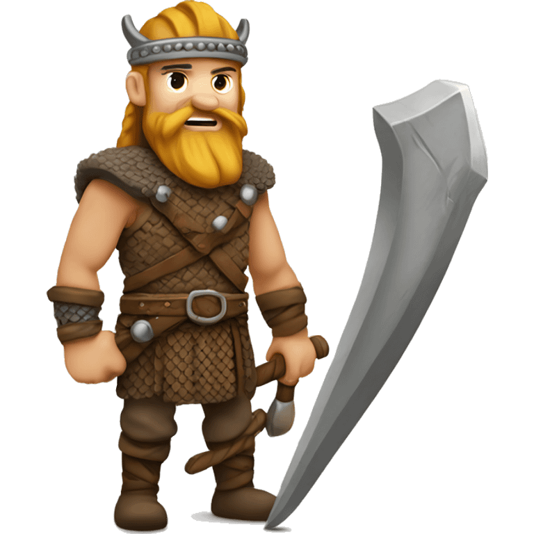 Viking warrior with long bead  emoji