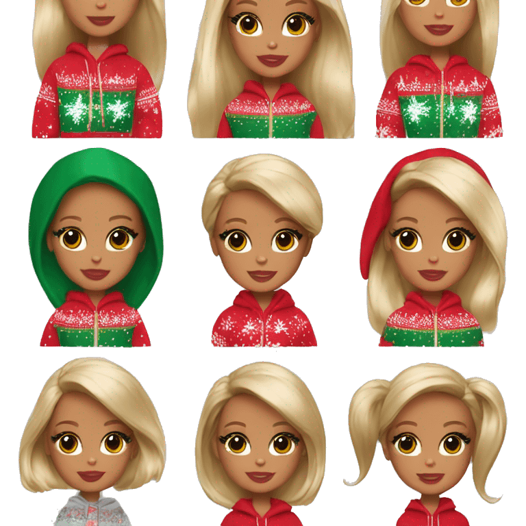 Barbie wearing christmas hoodie emoji