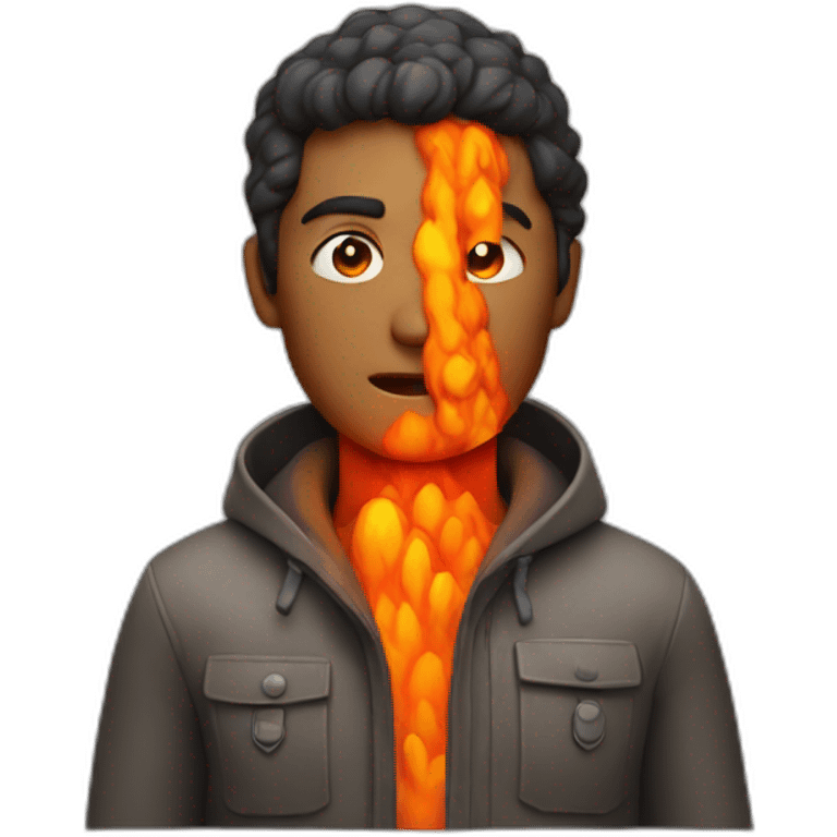 man in volcano emoji