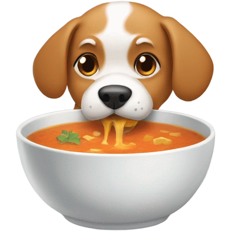 Dog eating soup emoji