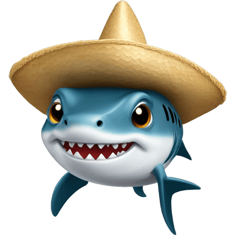 Tiburón con sombrero de copa  emoji