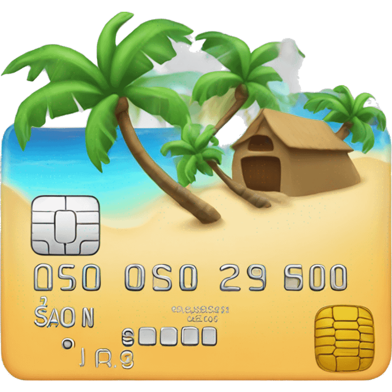 credit card with tropical island on it emoji