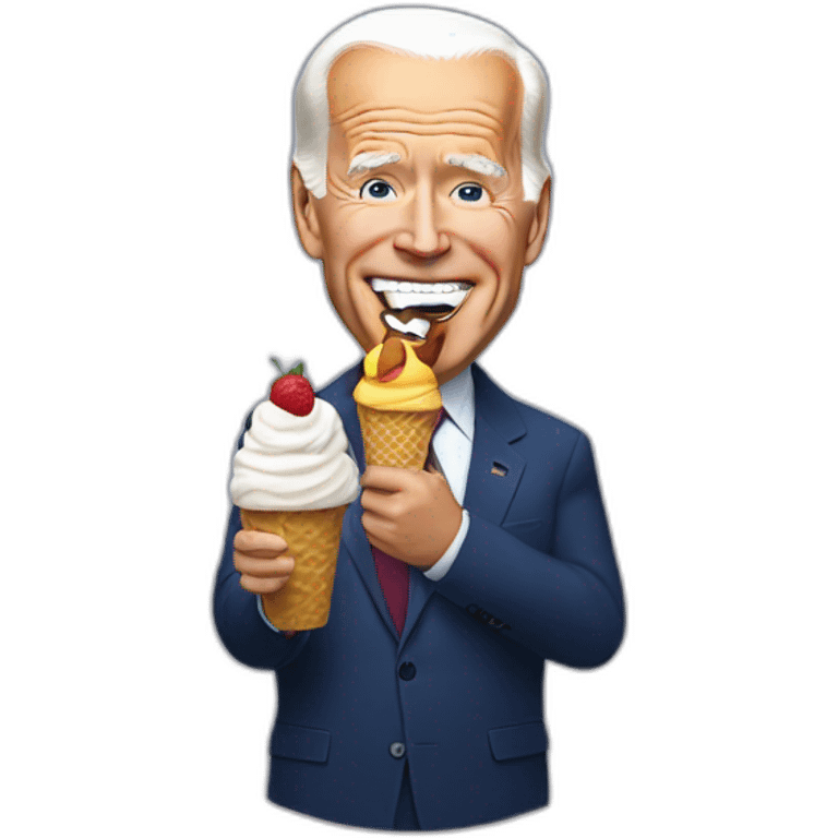 Biden eating ice cream emoji