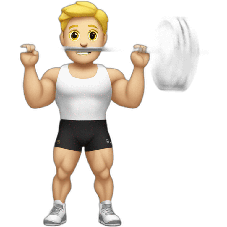 White Weightlifter with a barebell emoji