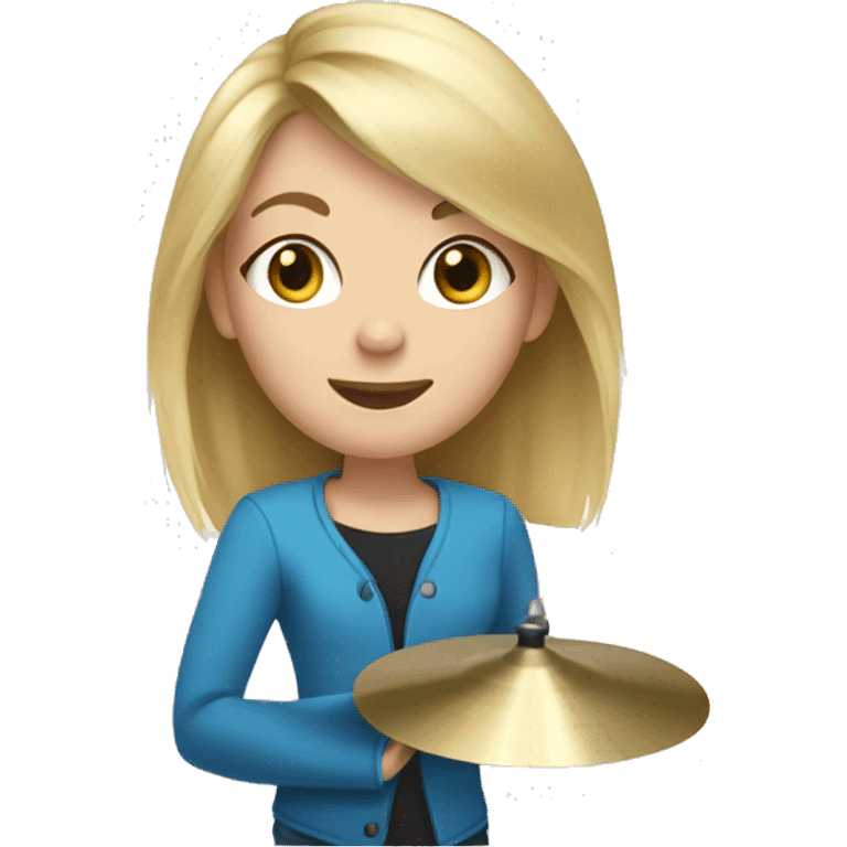 Blonde hair girl playing cymbals  emoji