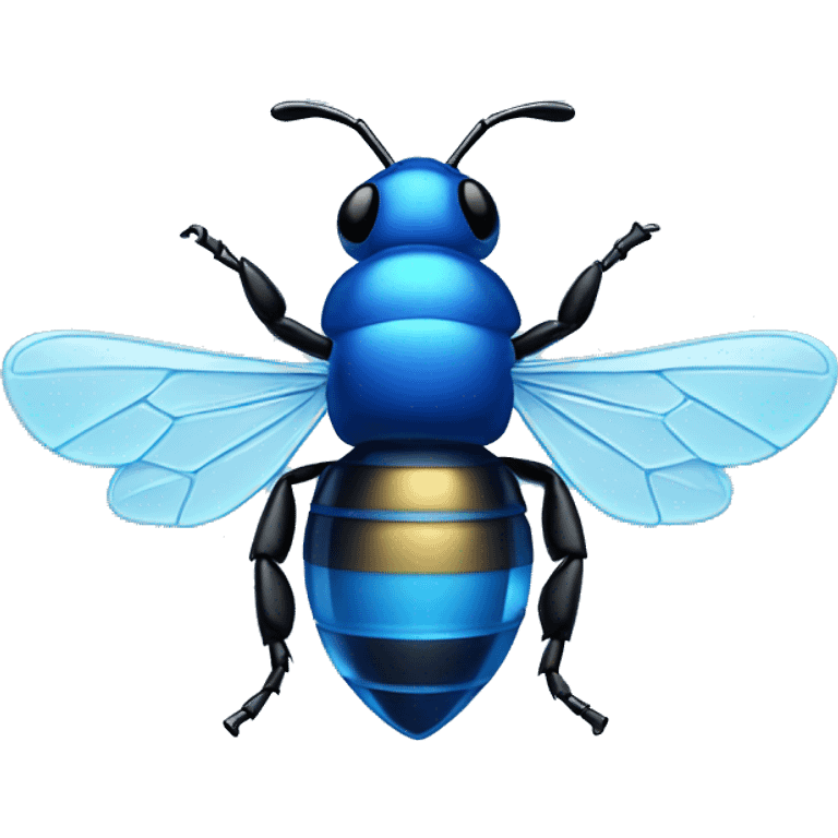 blue minimal crystal bee emoji