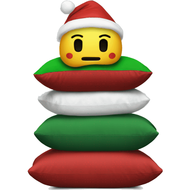 Xmas Stack pillow no face emoji