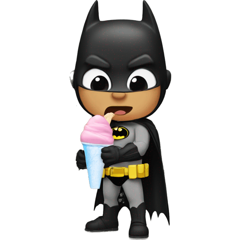 Batman eating an ice cream in a German park emoji