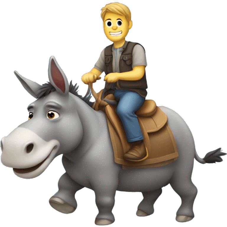 Donkey riding a hippo emoji