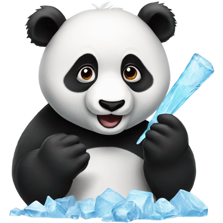 Panda eating ice create  emoji