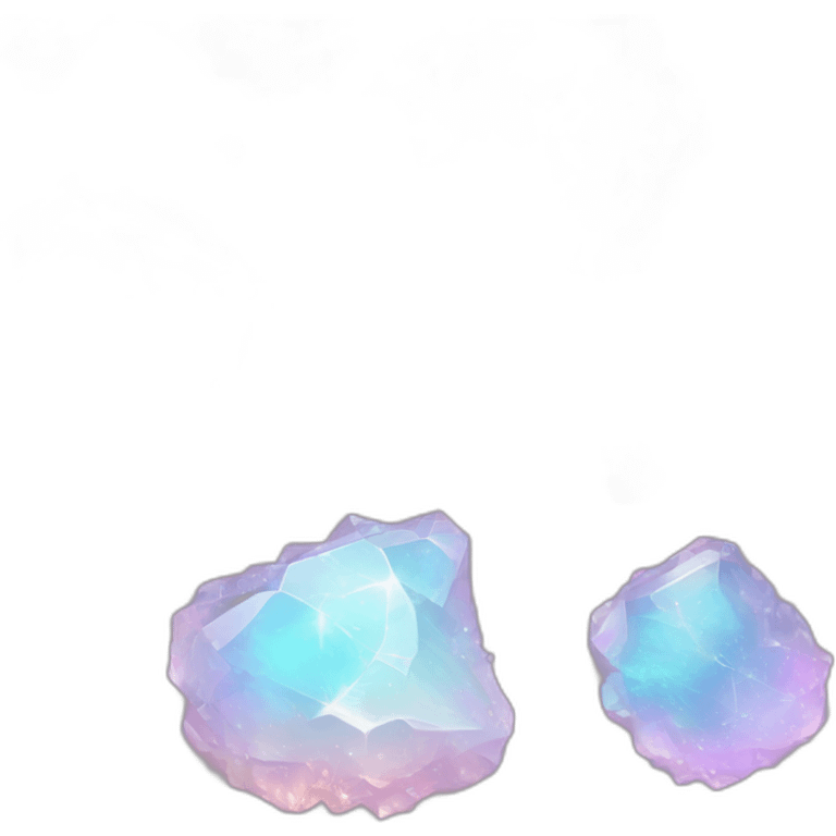 glossy Pastel whitish iridescent glass nebula crystal clusters emoji