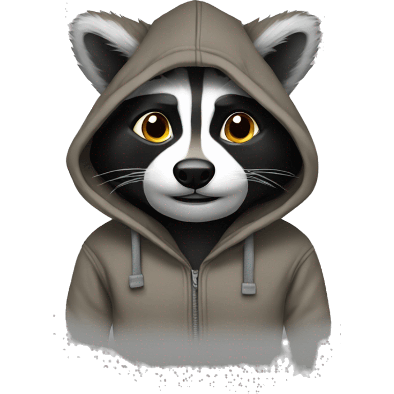 Raccon with hoodie with logo number 2 emoji