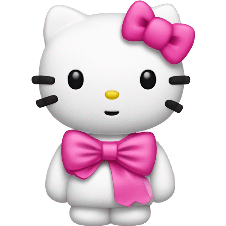 Hello kitty with a bright pink bow emoji