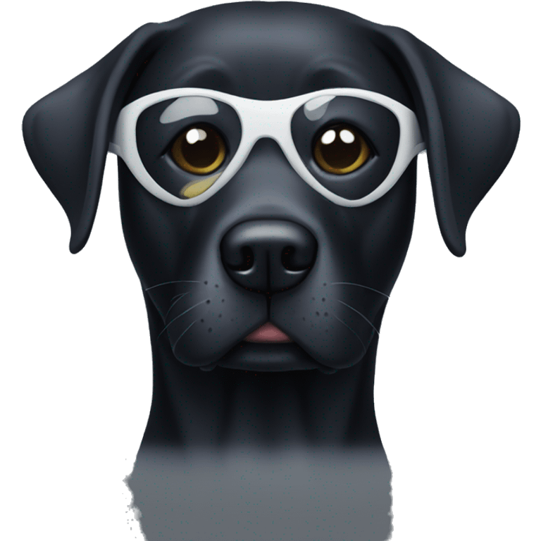 Black Lab wearing an eye mask emoji