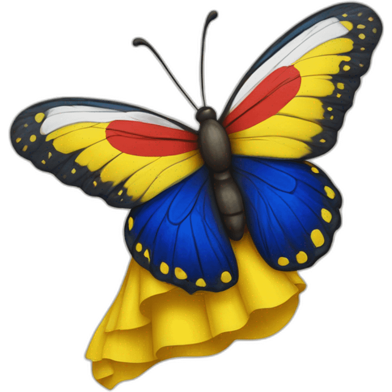 Una mariposa con los colores de la bandera de Colombia emoji