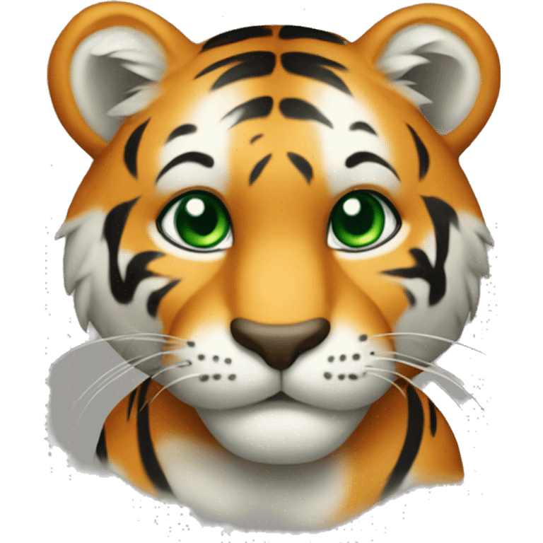 cute tiger that’s green emoji