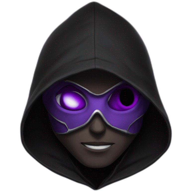 Dominus black hoddie purple eyes emoji