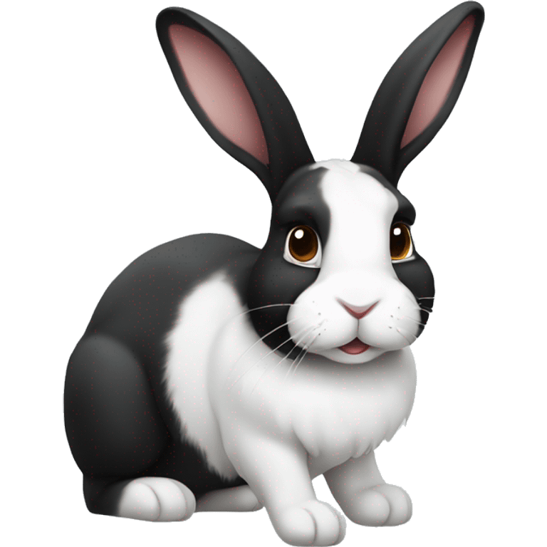 black and white dutch rabbit (ios7 style) emoji