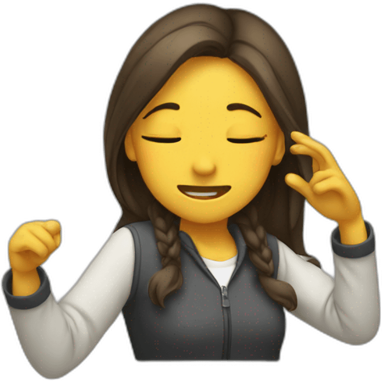 a girl doing a dAB emoji