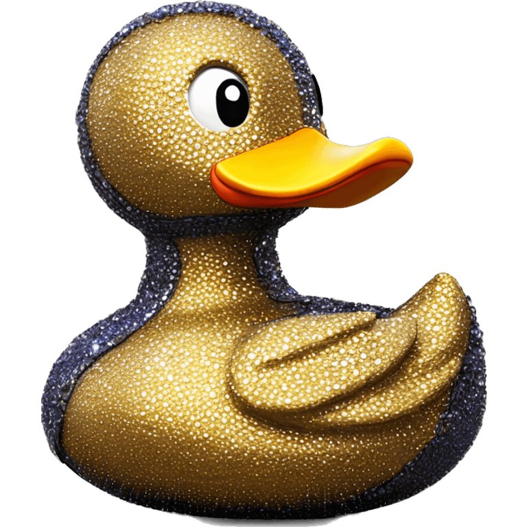 Blinged out leather rubber duck with luxury stitching emoji