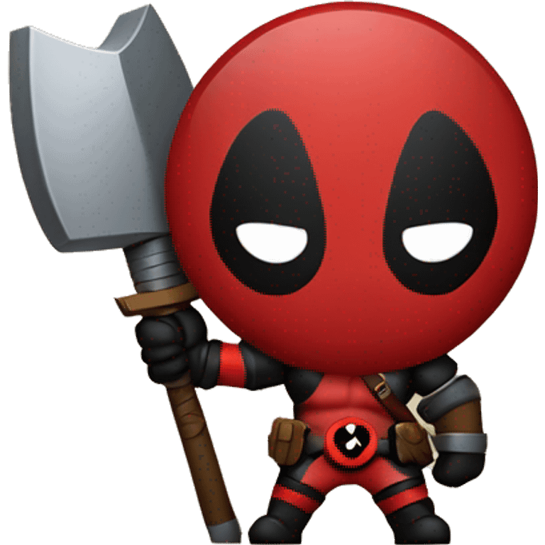 Deadpool holding Viking shield emoji