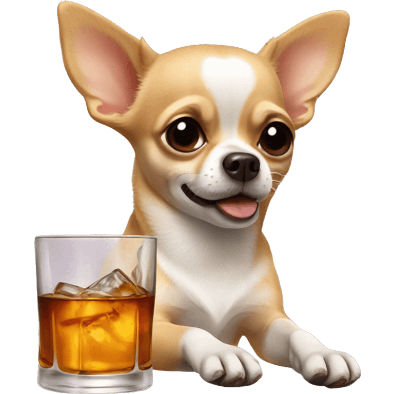 chihuahua drinking whisky  emoji