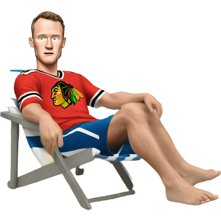 Jonathan Toews as beach bum emoji