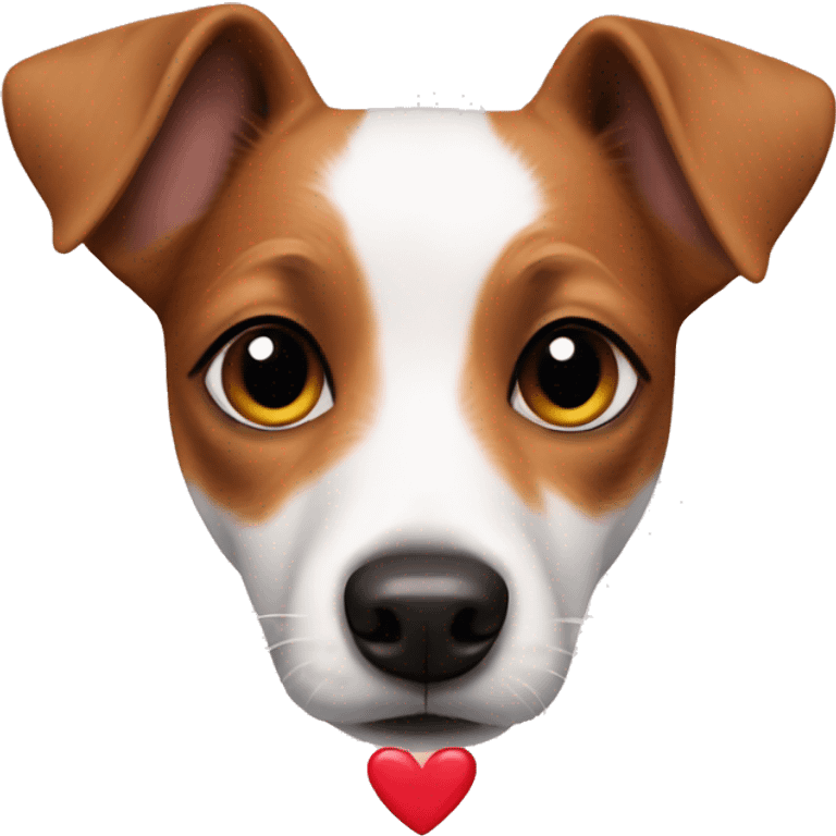 Jack Russell with a heart emoji