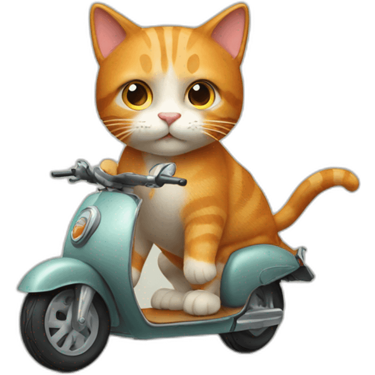 ginger cat riding scooter emoji