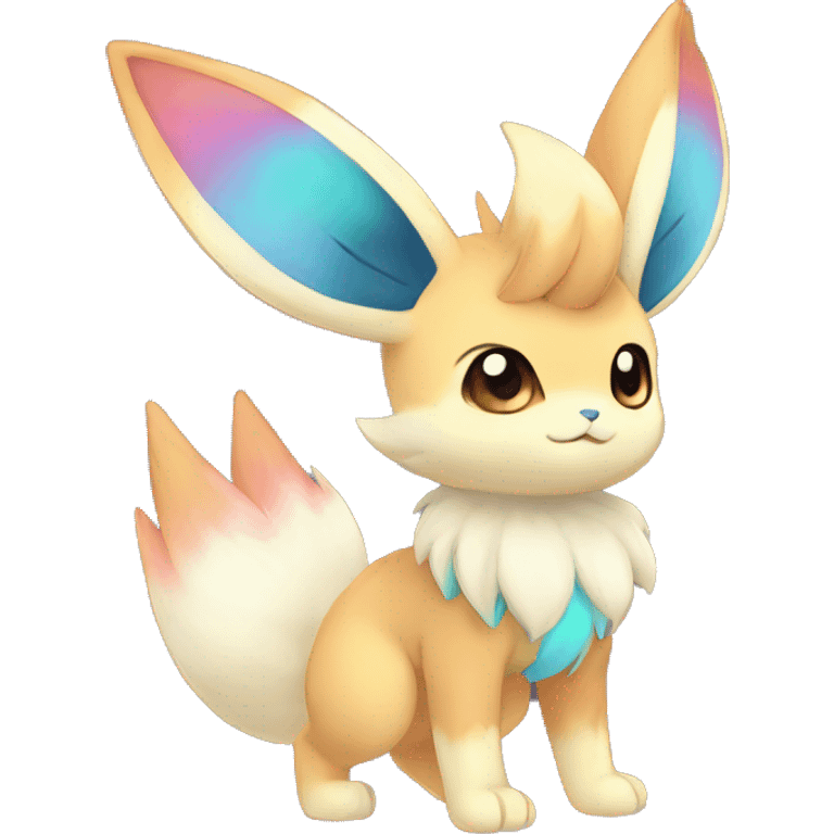 Colorful Kawaii Eeveelution-Cute-Pokémon-fusion full body emoji