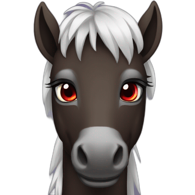 Dark poney red eyes emoji