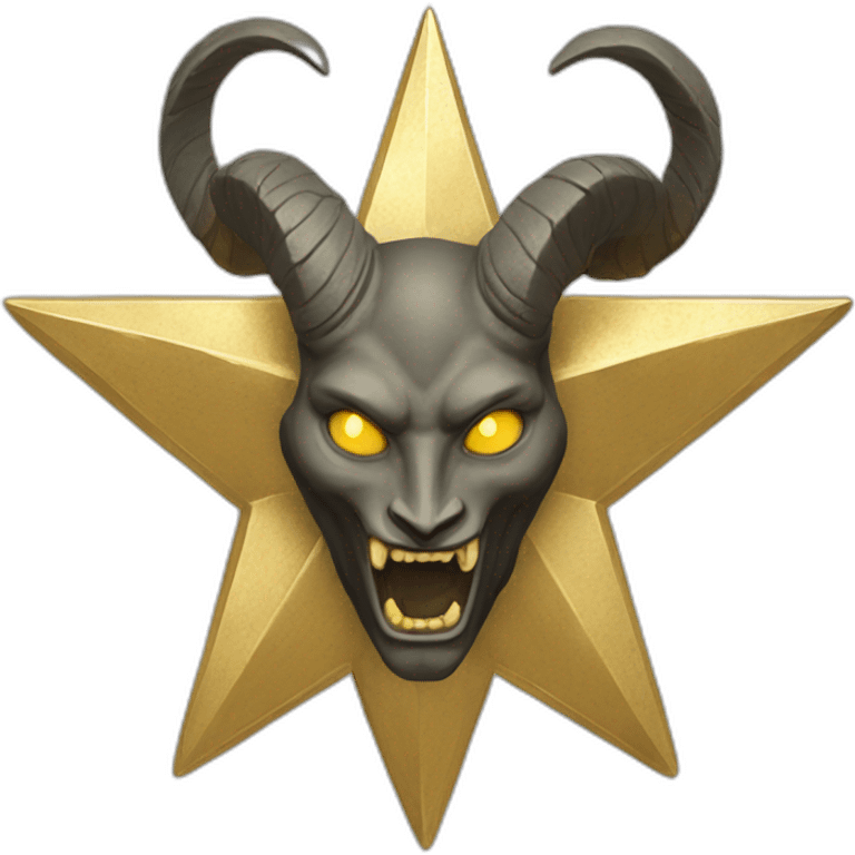 Gold Baphomet star different emotions emoji