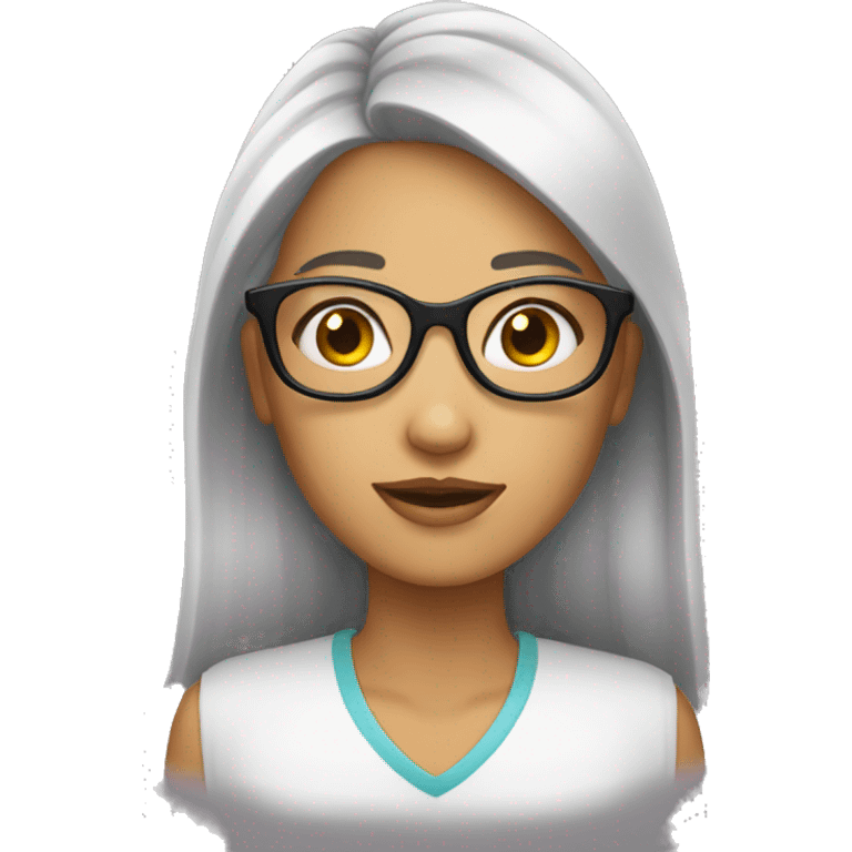 femme avec des lunettes emoji