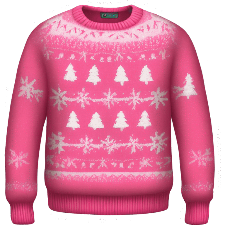 Realistic isolated pink ugly Christmas sweater. emoji