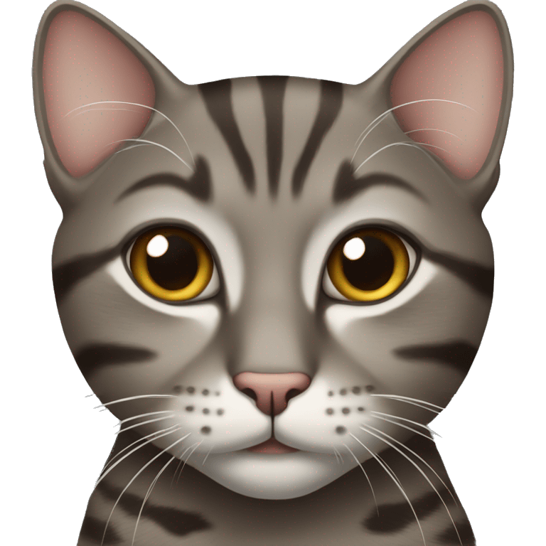 dark brown and gray tabby cat emoji