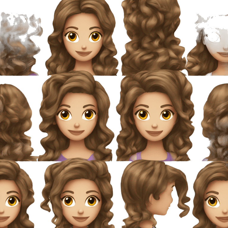 pretty balayage brunette girl  emoji