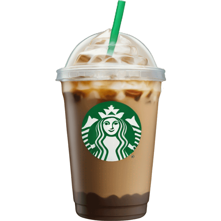 Starbuck ice coffee with ice cubes emoji