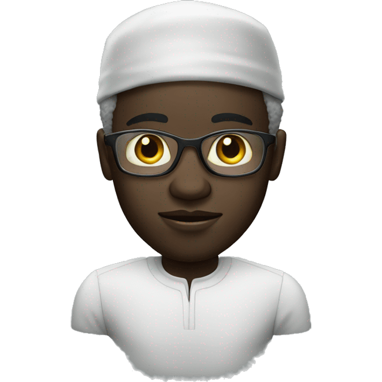 Black men from senegal with glass emoji