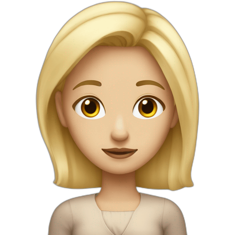 a girl with blond hair and a feeling of arrogance emoji