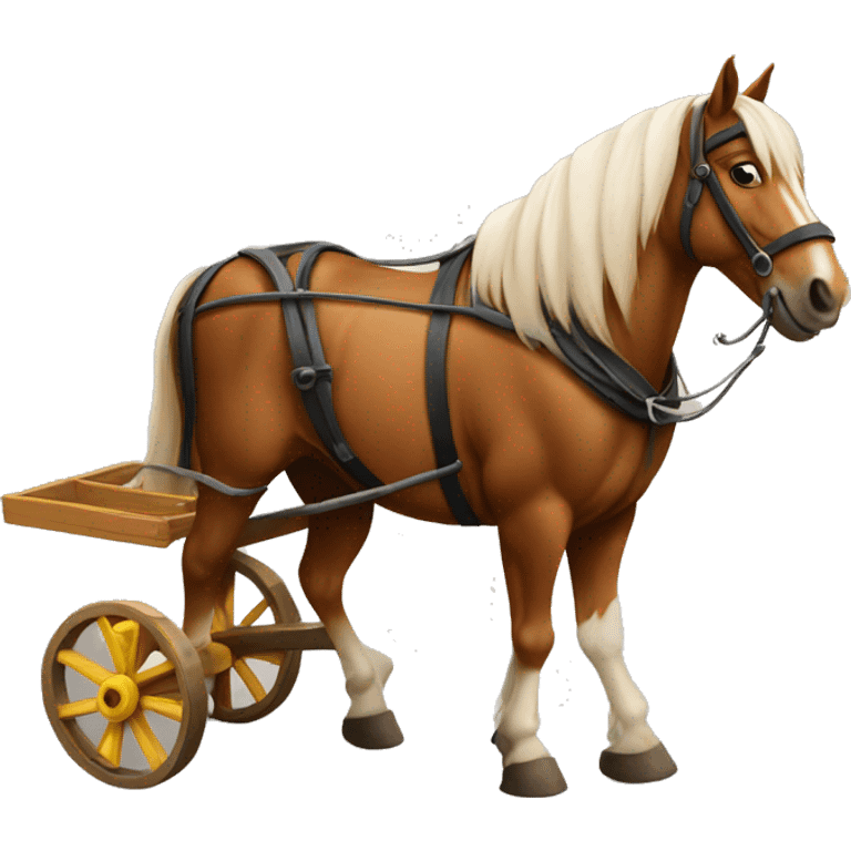 Horse pulling a cart emoji