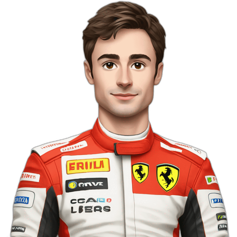 Charles Leclerc avec une tenue Ferrari emoji