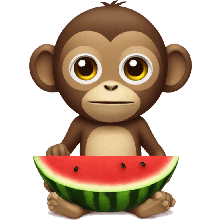 Monkey wit watermelon emoji