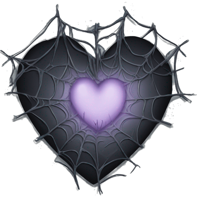 black heart covered in cobwebs  emoji